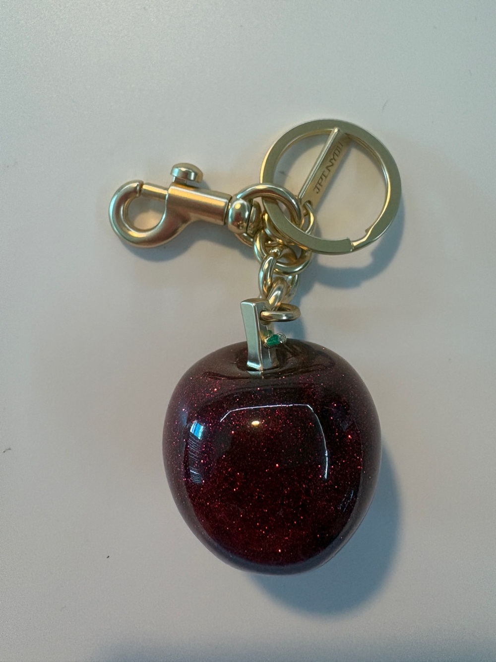 Red Cherry with Gold Hardware Bag Charm/Key Ring